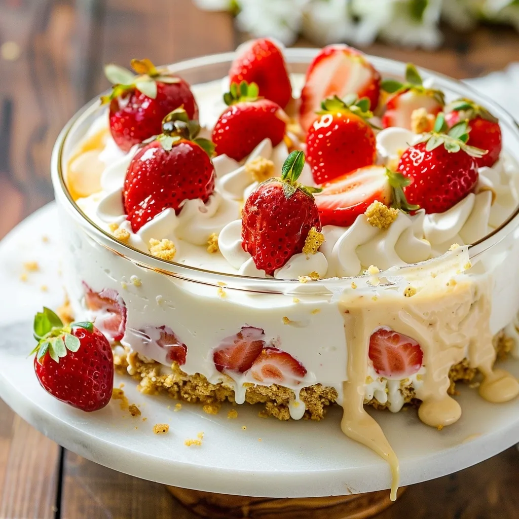 Strawberry Lush No Bake Dessert Recipe