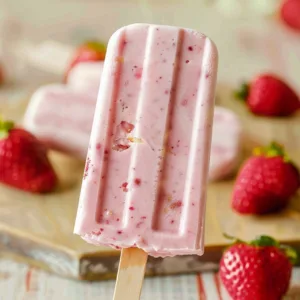 Strawberry Cheesecake Greek Yogurt Popsicle Recipe