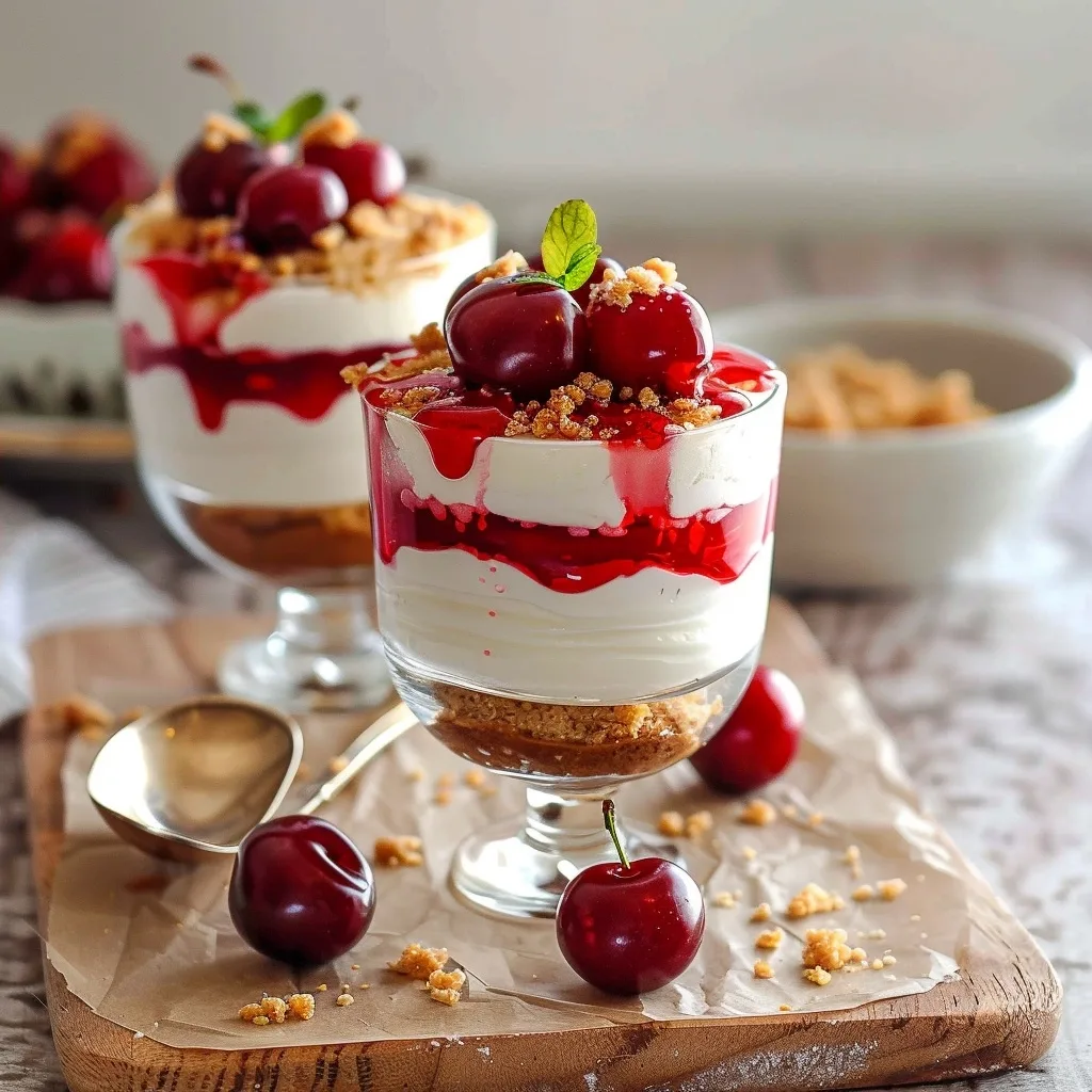 Home 42 No Bake Cheesecake Parfait with Cherry Pie Filling